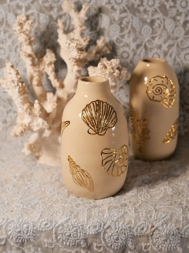 Petit vase golden shell